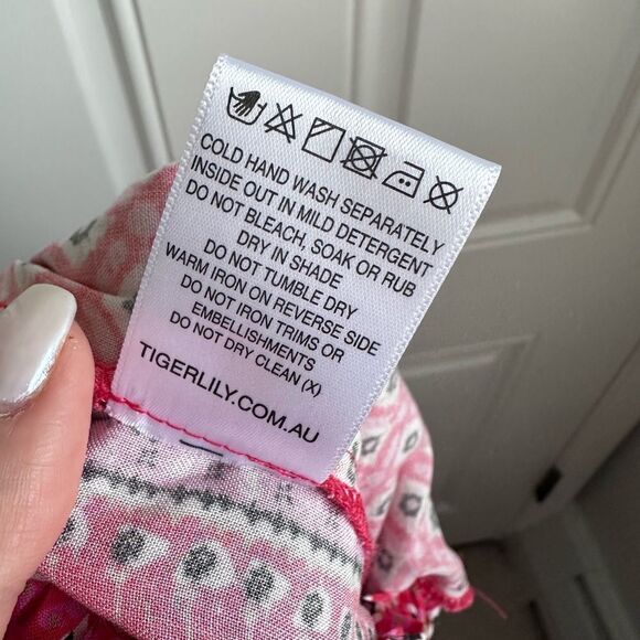 Tigerlily size 4 small s Belize Shani Wide Leg Pant - Belize Berry 100% viscose - Picture 5 of 8